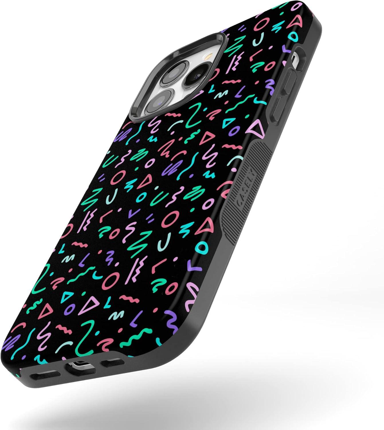 imageCasely iPhone 13 Pro Max Case Falling for You Plum Floral Bold Protective Design Compatible with MagSafeAlways Vibing Retro