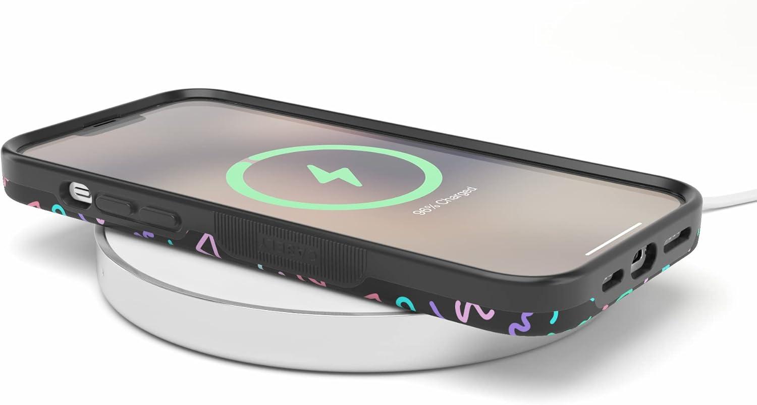 imageCasely iPhone 13 Pro Max Case Falling for You Plum Floral Bold Protective Design Compatible with MagSafeAlways Vibing Retro