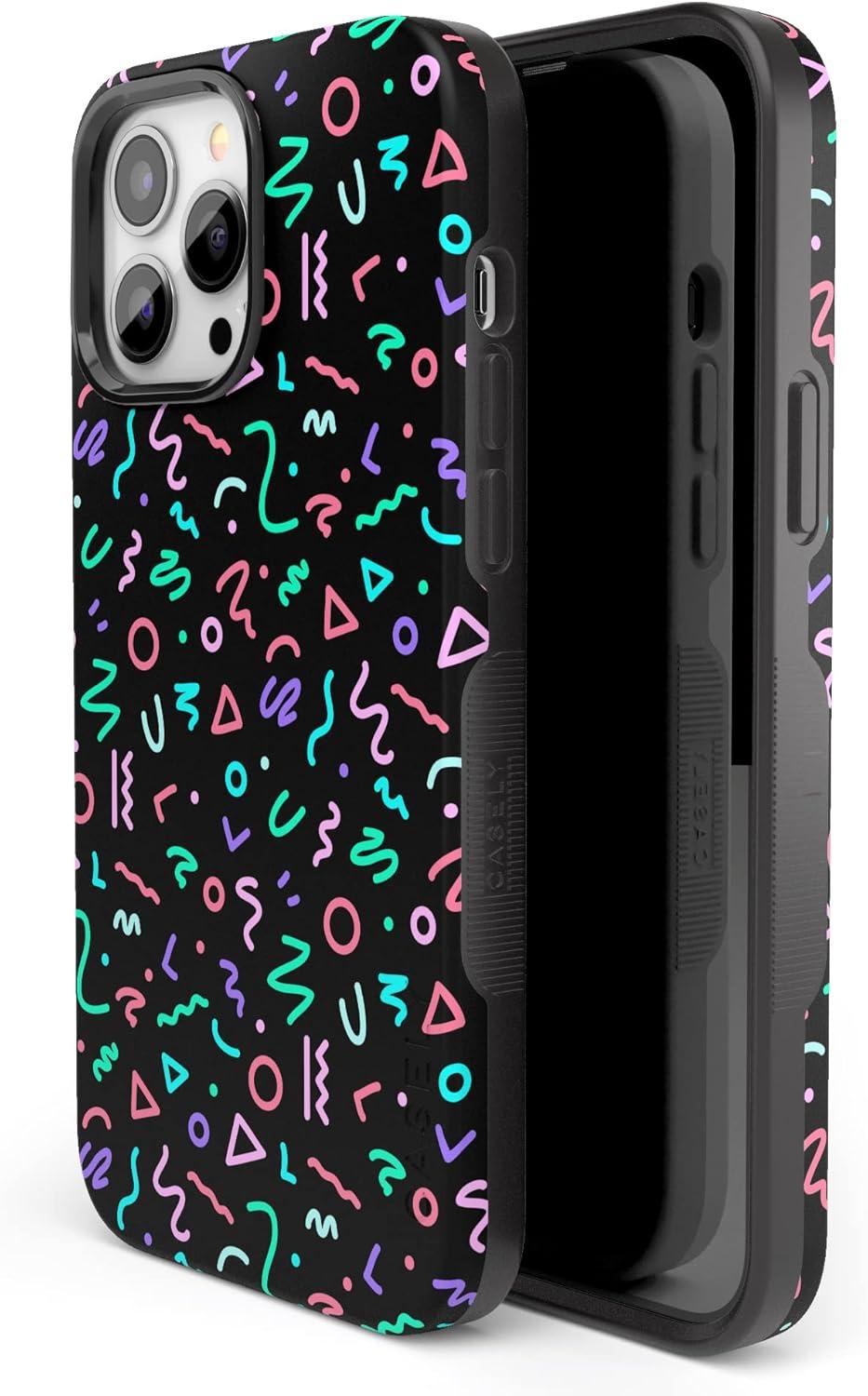 imageCasely iPhone 13 Pro Max Case Falling for You Plum Floral Bold Protective Design Compatible with MagSafeAlways Vibing Retro