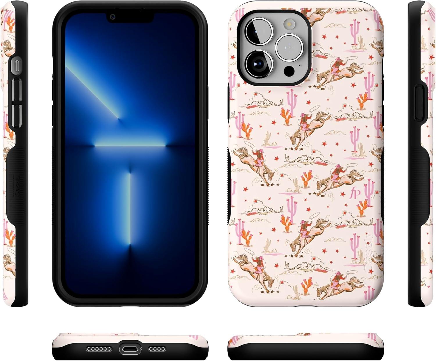 imageCasely iPhone 13 Pro Max Case Falling for You Plum Floral Bold Protective Design Compatible with MagSafeCowgirl Canyon FashionPass x Casely