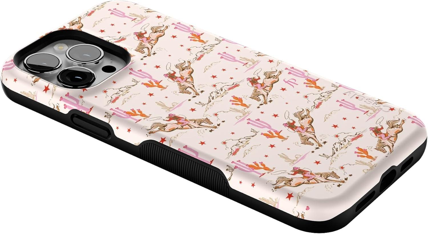 imageCasely iPhone 13 Pro Max Case Falling for You Plum Floral Bold Protective Design Compatible with MagSafeCowgirl Canyon FashionPass x Casely