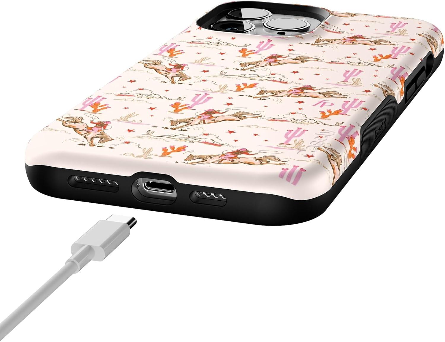 imageCasely iPhone 13 Pro Max Case Falling for You Plum Floral Bold Protective Design Compatible with MagSafeCowgirl Canyon FashionPass x Casely