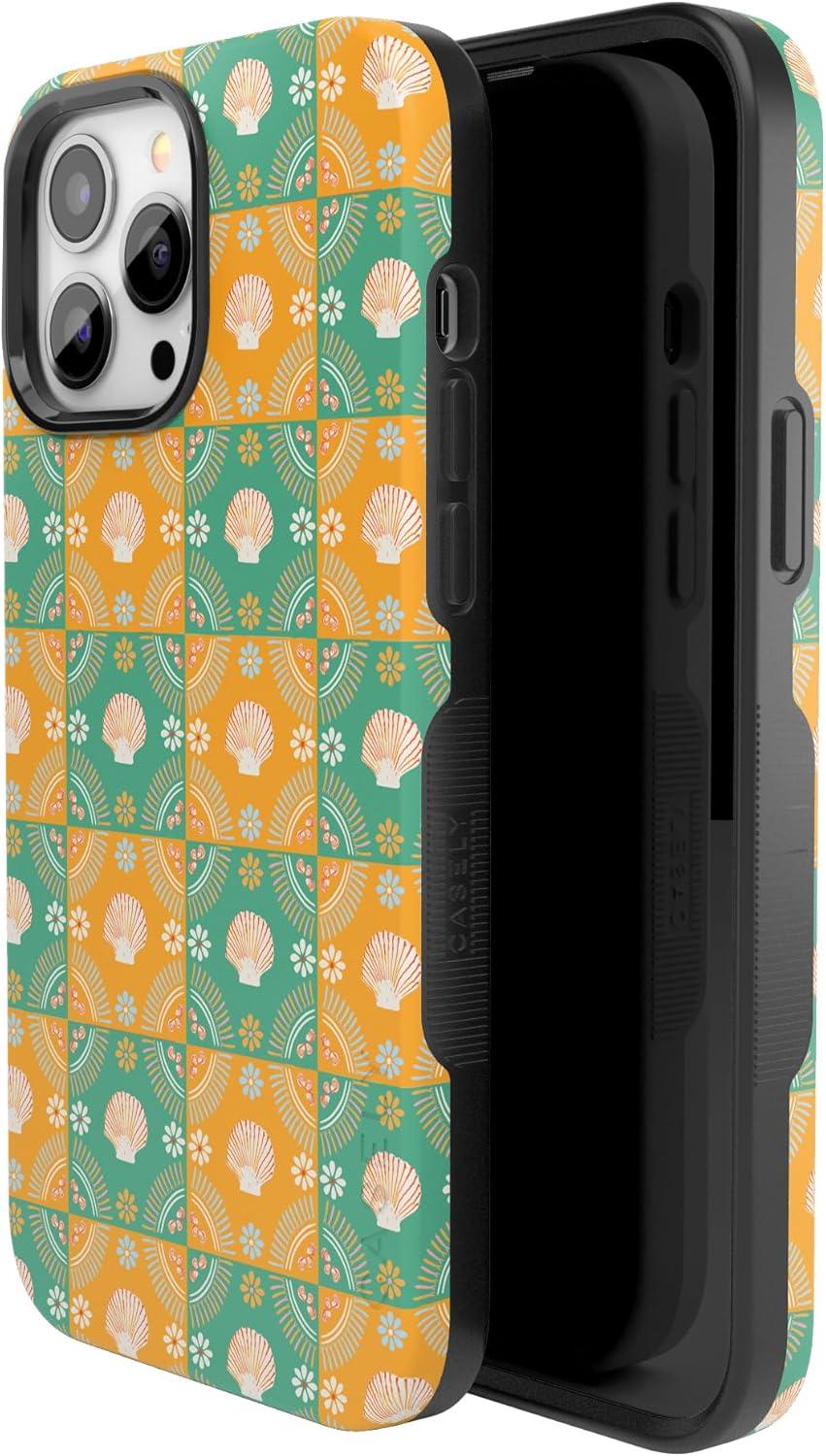 imageCasely iPhone 13 Pro Max Case Falling for You Plum Floral Bold Protective Design Compatible with MagSafeSea La Vie Dippin Daisys Tropical Vacation