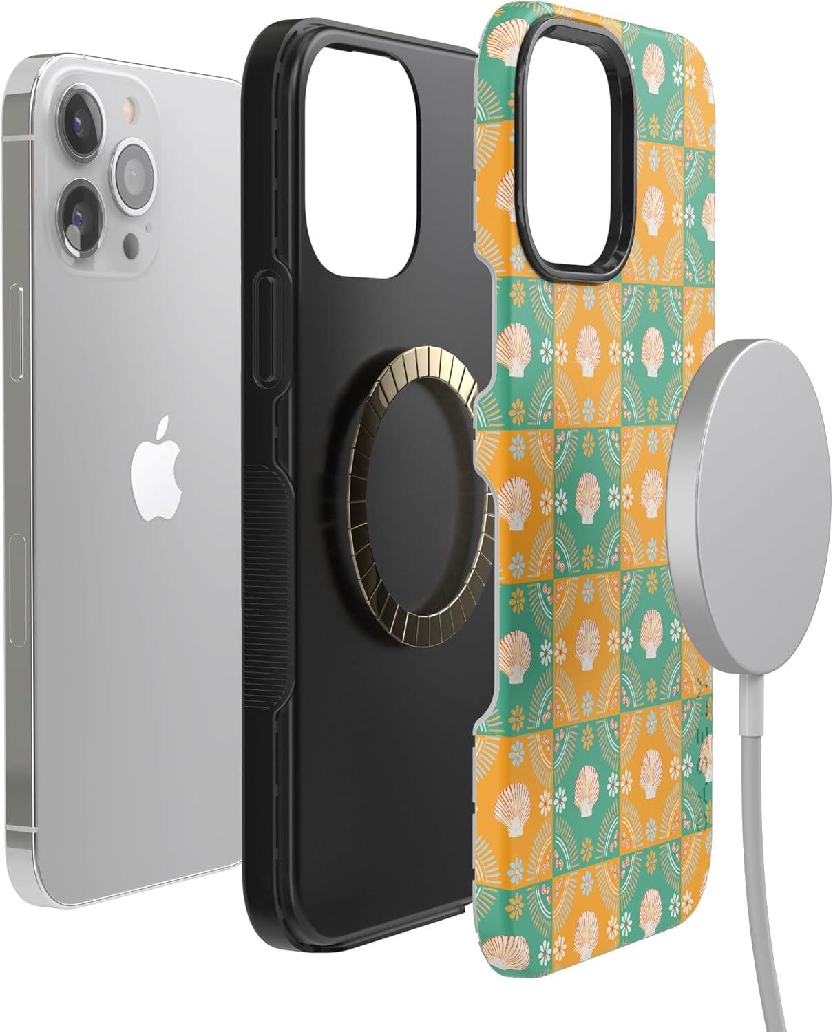 imageCasely iPhone 13 Pro Max Case Falling for You Plum Floral Bold Protective Design Compatible with MagSafeSea La Vie Dippin Daisys Tropical Vacation