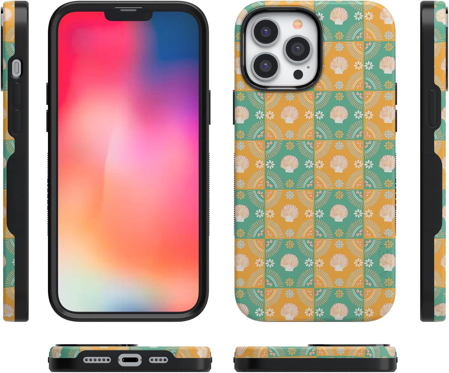 imageCasely iPhone 13 Pro Max Case Falling for You Plum Floral Bold Protective Design Compatible with MagSafeSea La Vie Dippin Daisys Tropical Vacation