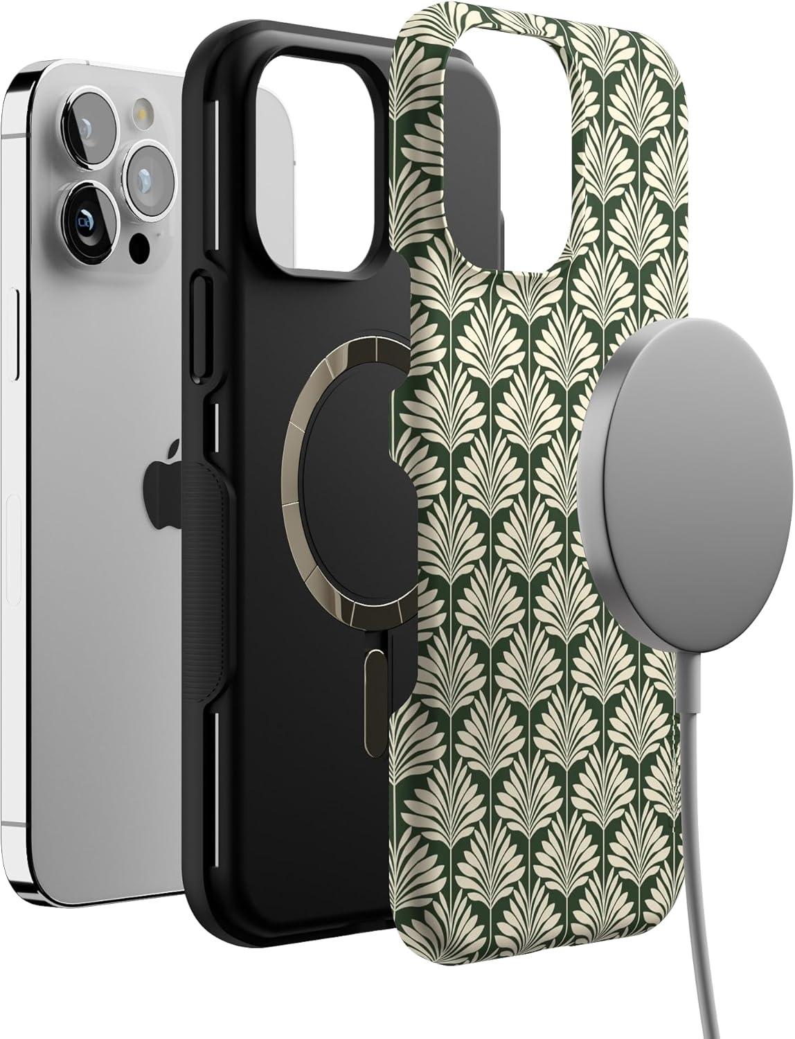 imageCasely iPhone 13 Pro Max Case Falling for You Plum Floral Bold Protective Design Compatible with MagSafeThe Boyfriend Collection Cabana Nights