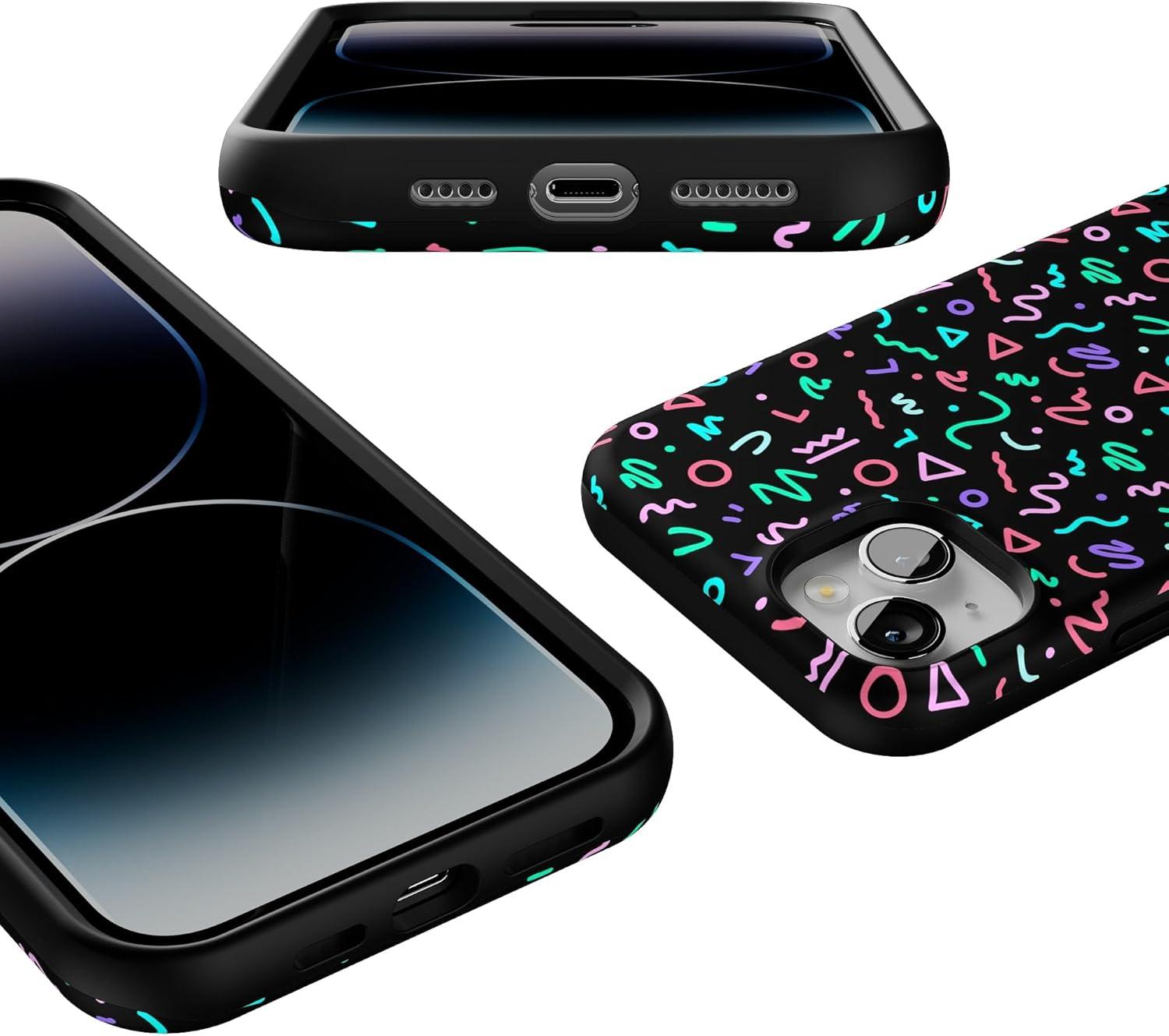 imageCasely iPhone 14 Plus Case Coquette Girlie Pastel Bows Bold Protective Design Compatible with MagSafeAlways Vibing Retro