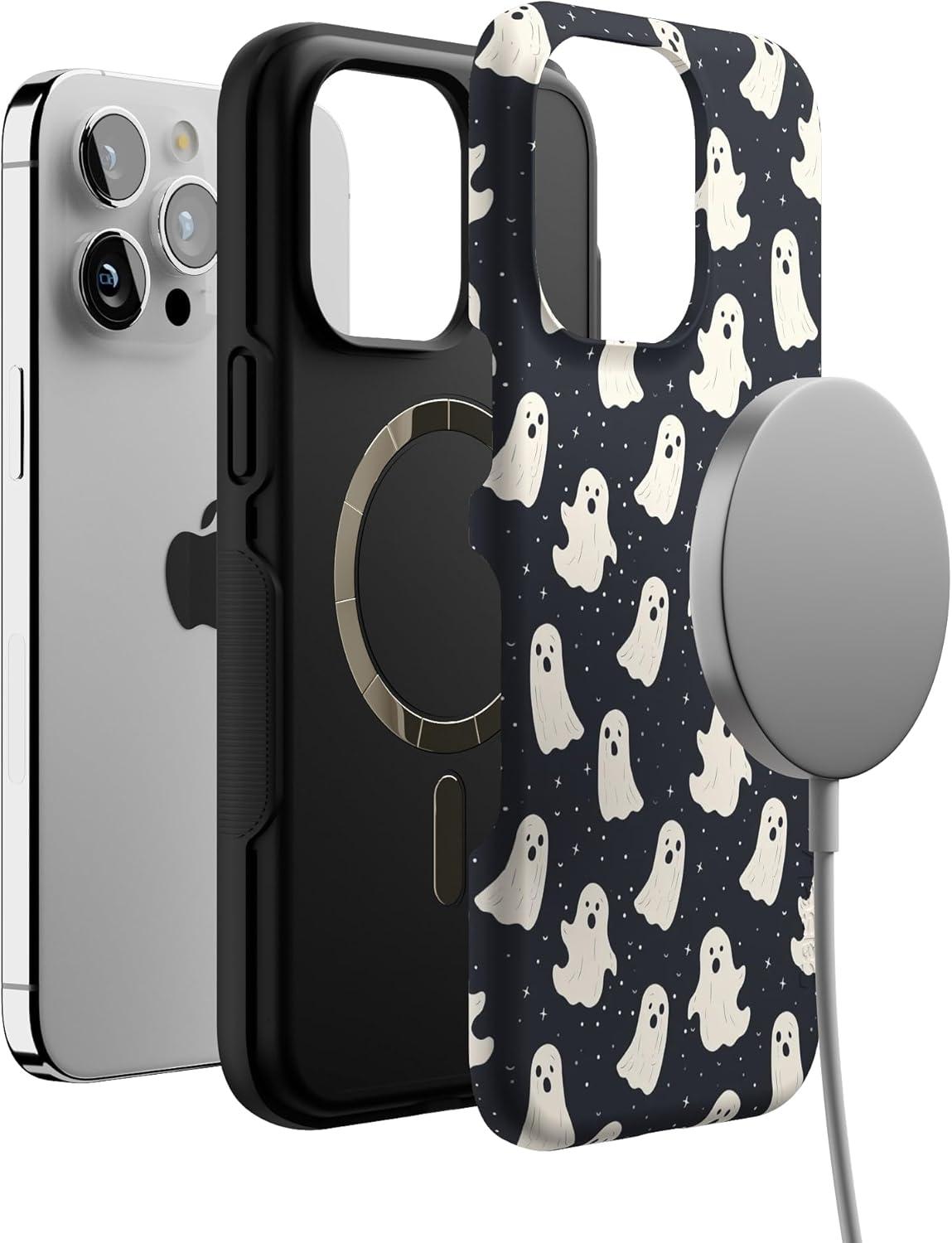 imageCasely iPhone 15 Pro Max Case All The Fun Things Fun on Weekdays Bold Protective Design Compatible with MagSafeAll Boos No Bite Friendly Ghost