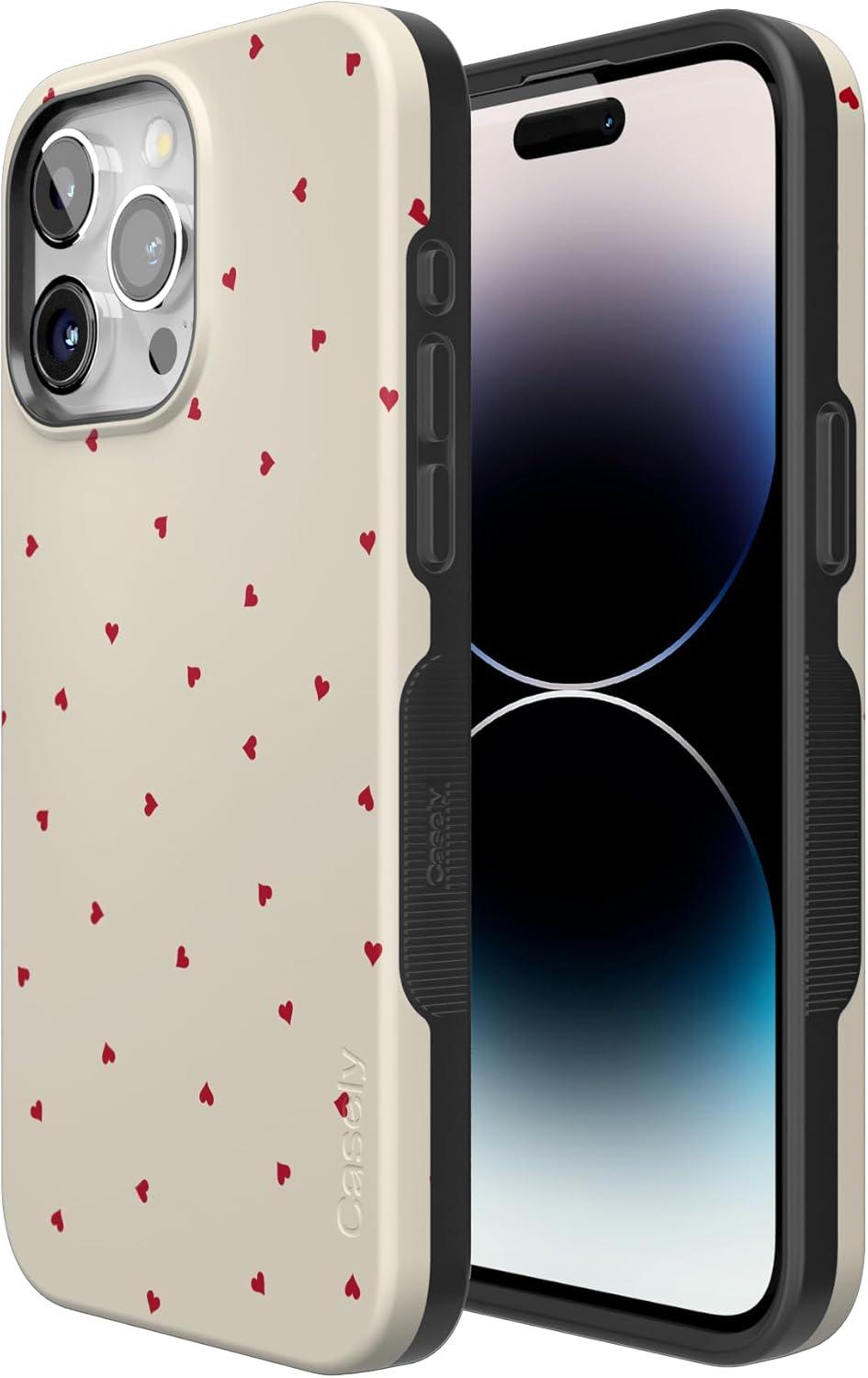 imageCasely iPhone 15 Pro Max Case All The Fun Things Fun on Weekdays Bold Protective Design Compatible with MagSafeBe Mine Tiny Hearts