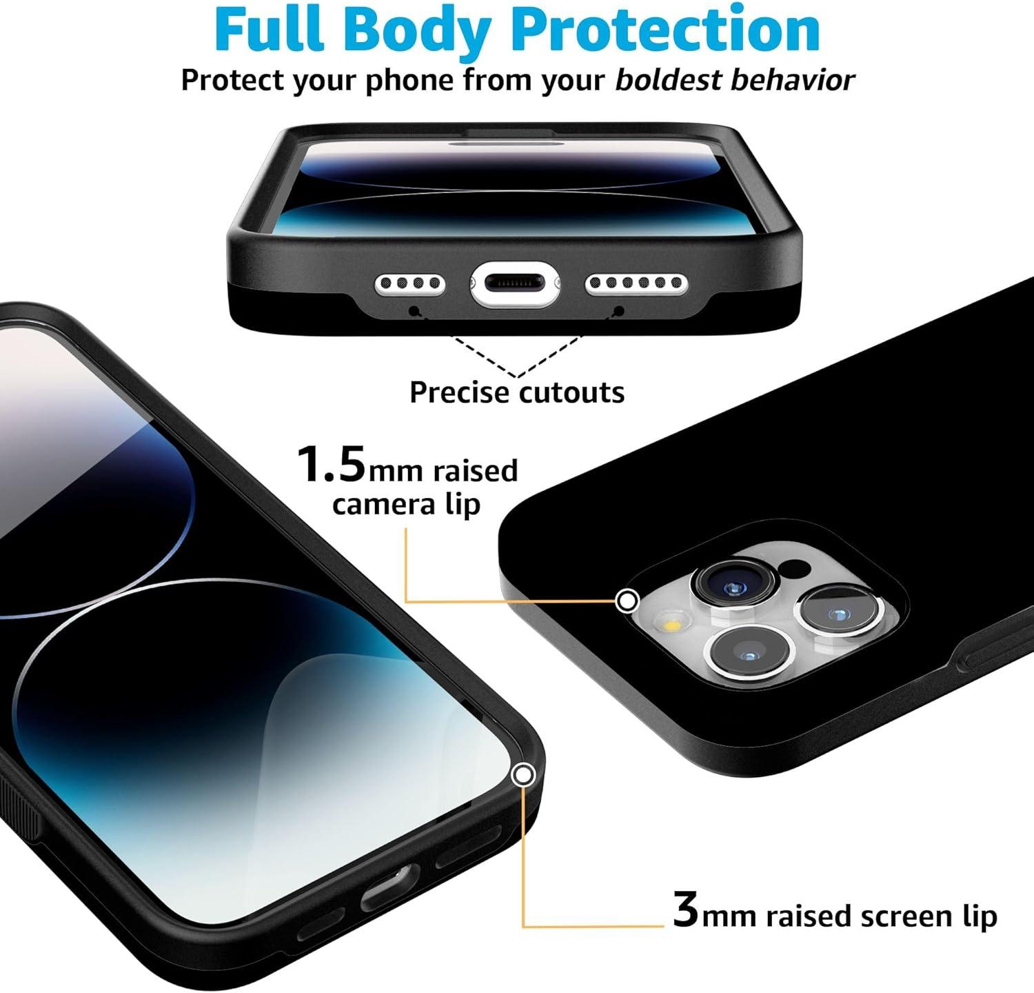 imageCasely iPhone 15 Pro Max Case All The Fun Things Fun on Weekdays Bold Protective Design Compatible with MagSafeBlack on Black