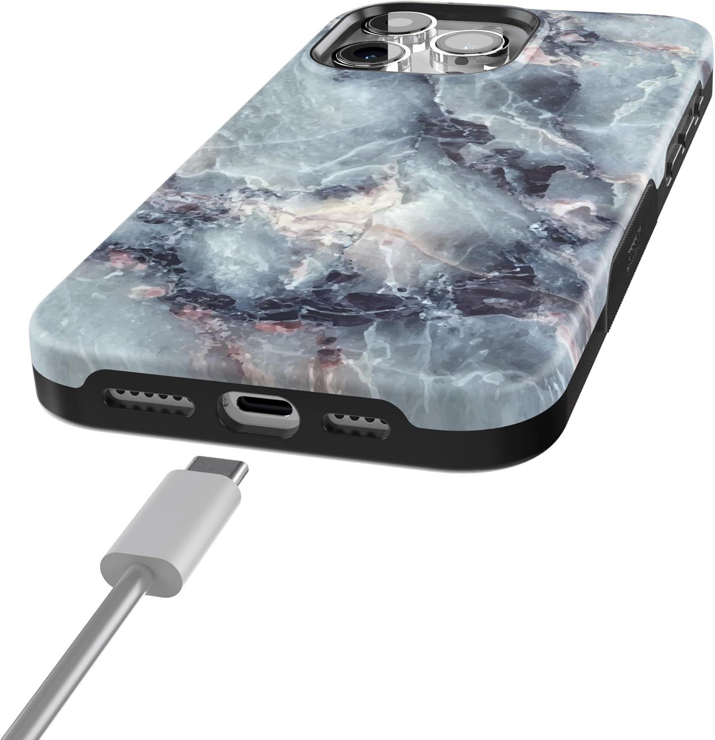 imageCasely iPhone 15 Pro Max Case All The Fun Things Fun on Weekdays Bold Protective Design Compatible with MagSafeBlue Marble