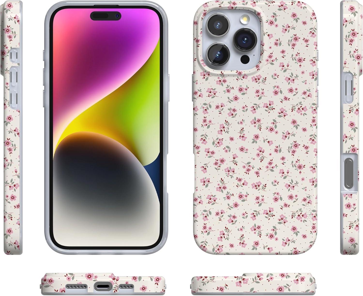 imageCasely iPhone 16 Pro Case  Into The Wild  White Snow Leopard  Compatible with MagSafe  Classic Ultra Slim DesignCottage Charm  Cottagecore