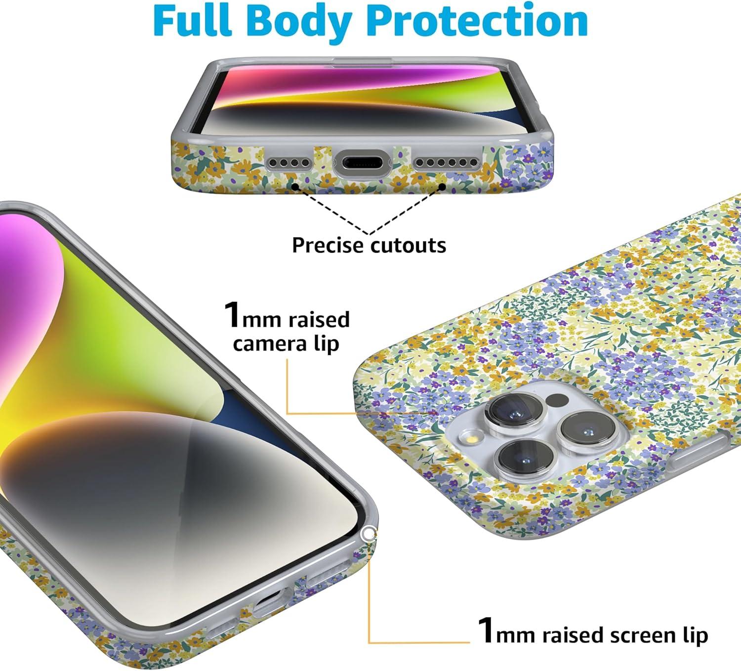 imageCasely iPhone 16 Pro Case  Into The Wild  White Snow Leopard  Compatible with MagSafe  Classic Ultra Slim DesignDream Garden  Cottagecore