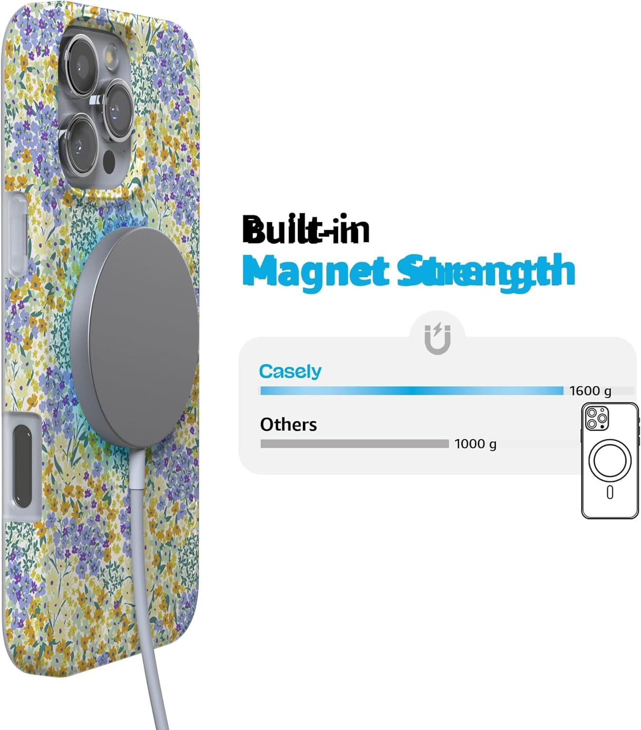 imageCasely iPhone 16 Pro Case  Into The Wild  White Snow Leopard  Compatible with MagSafe  Classic Ultra Slim DesignDream Garden  Cottagecore