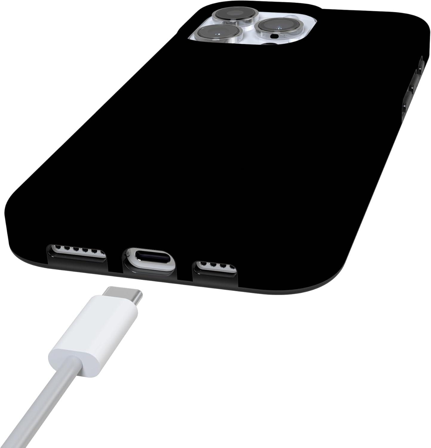 imageCasely iPhone 16 Pro Case Moody Monochrome Bordeaux Rose Compatible with MagSafe Classic Ultra Thin DesignBlack on Black