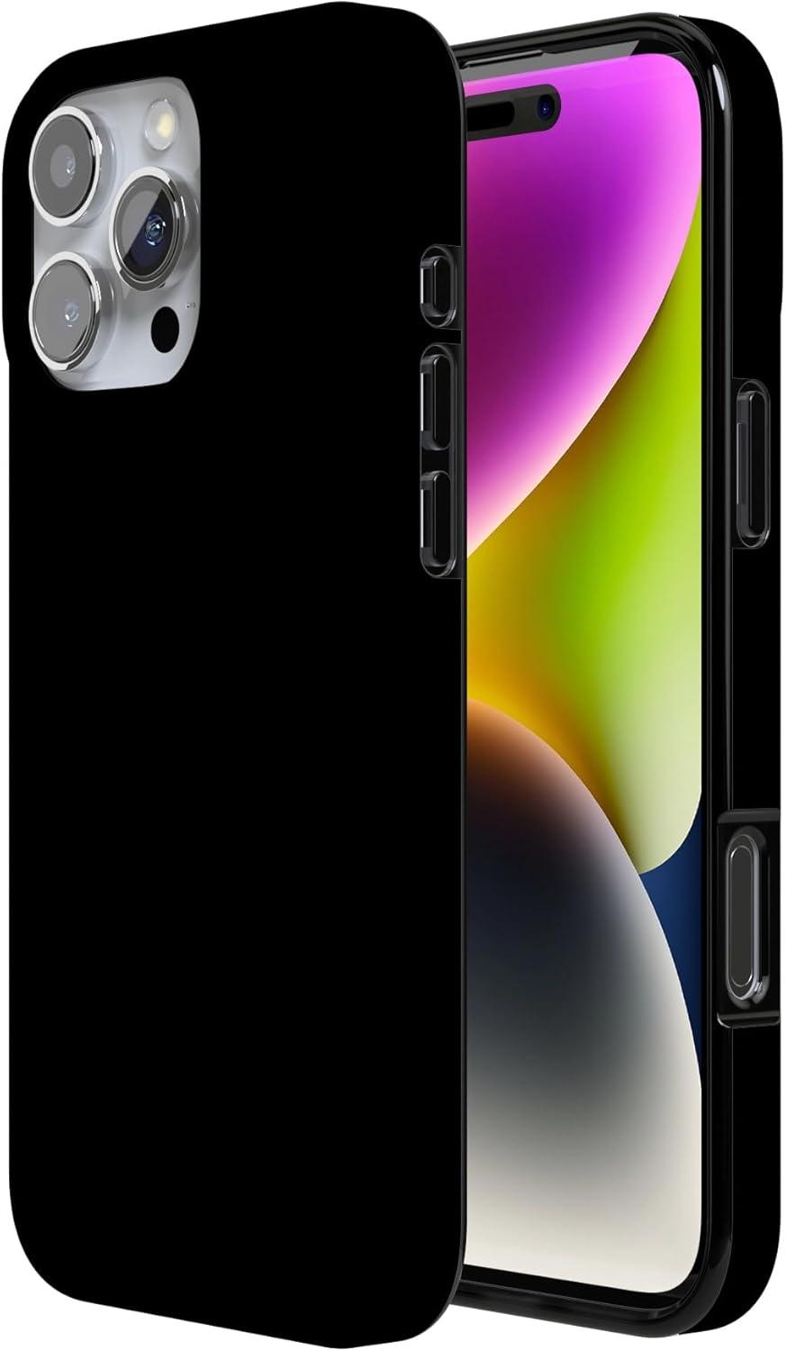 imageCasely iPhone 16 Pro Case Moody Monochrome Bordeaux Rose Compatible with MagSafe Classic Ultra Thin DesignBlack on Black