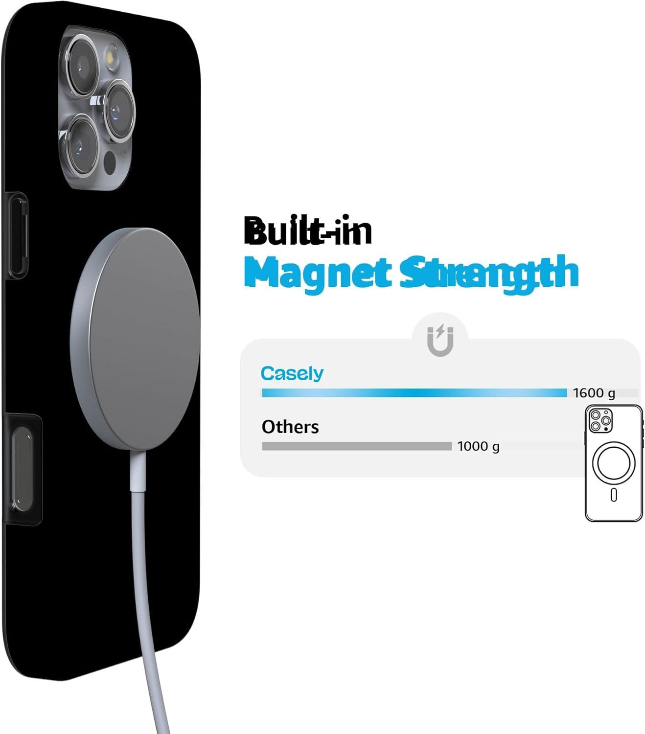 imageCasely iPhone 16 Pro Case Moody Monochrome Bordeaux Rose Compatible with MagSafe Classic Ultra Thin DesignBlack on Black