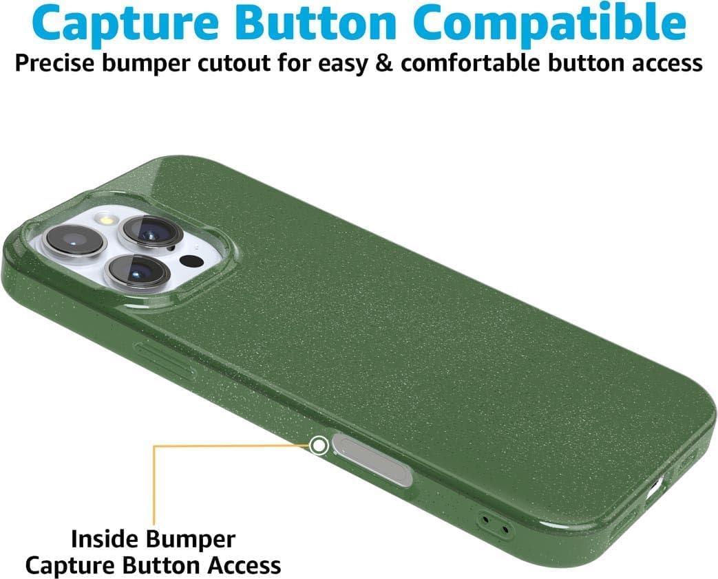 imageCasely iPhone 16 Pro Case Moody Monochrome Bordeaux Rose Compatible with MagSafe Classic Ultra Thin DesignMystic Moss Green Enchanted Glitter