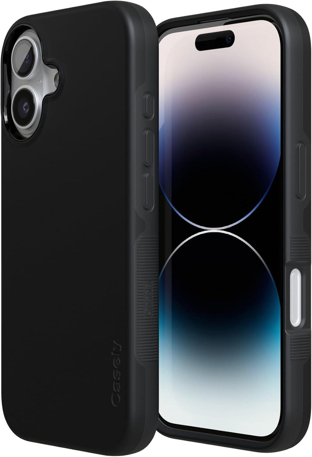 imageCasely iPhone 17 Case Into The Wild White Snow Leopard Bold Protective Design Compatible with MagSafeBlack on Black