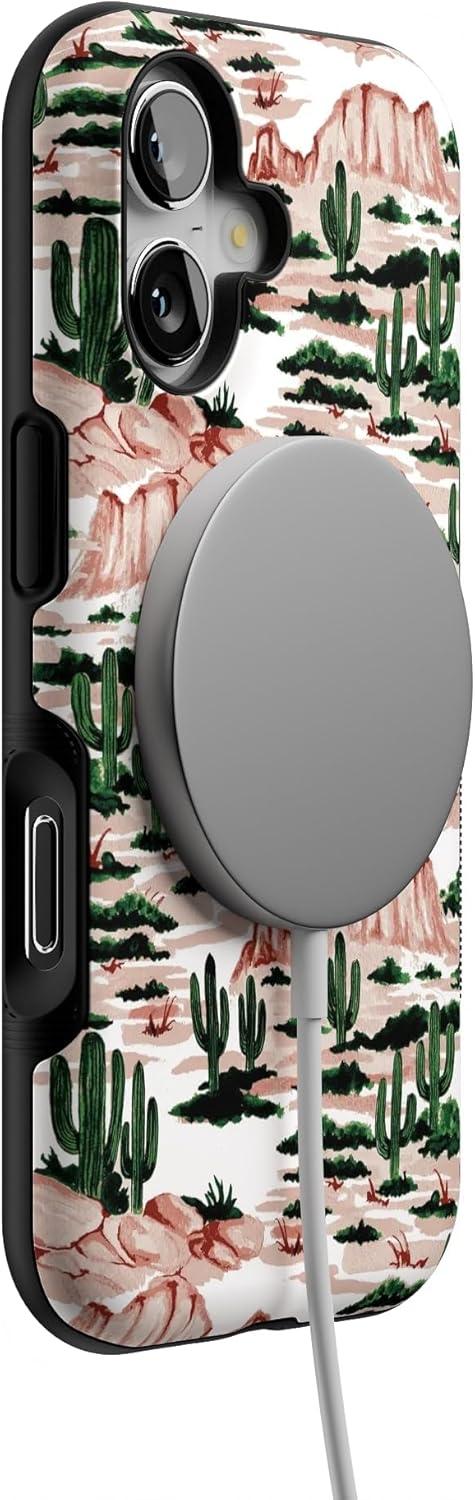 imageCasely iPhone 17 Case Into The Wild White Snow Leopard Bold Protective Design Compatible with MagSafeGold Rush Desert