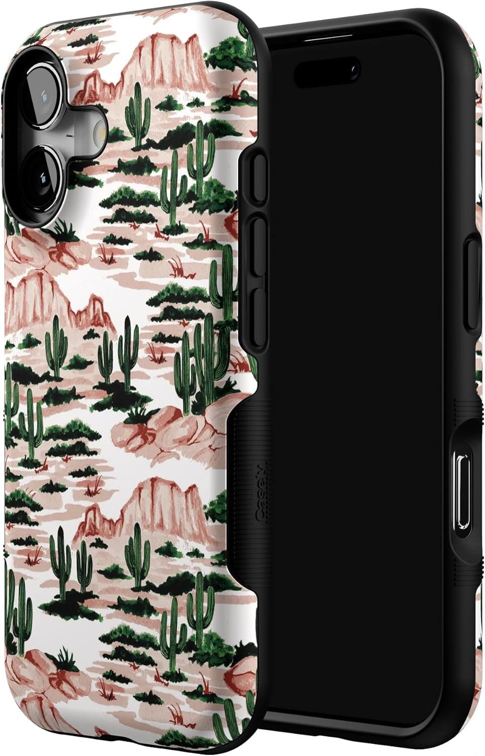 imageCasely iPhone 17 Case Into The Wild White Snow Leopard Bold Protective Design Compatible with MagSafeGold Rush Desert