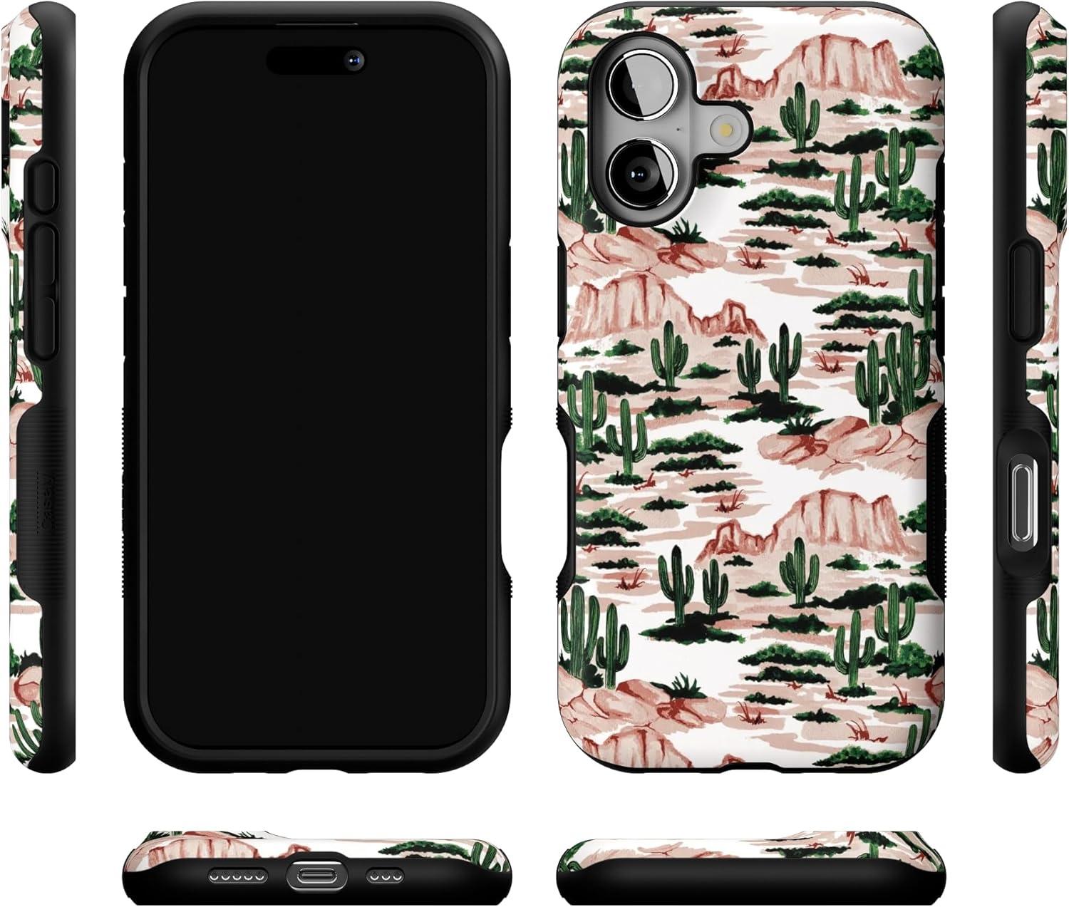 imageCasely iPhone 17 Case Into The Wild White Snow Leopard Bold Protective Design Compatible with MagSafeGold Rush Desert