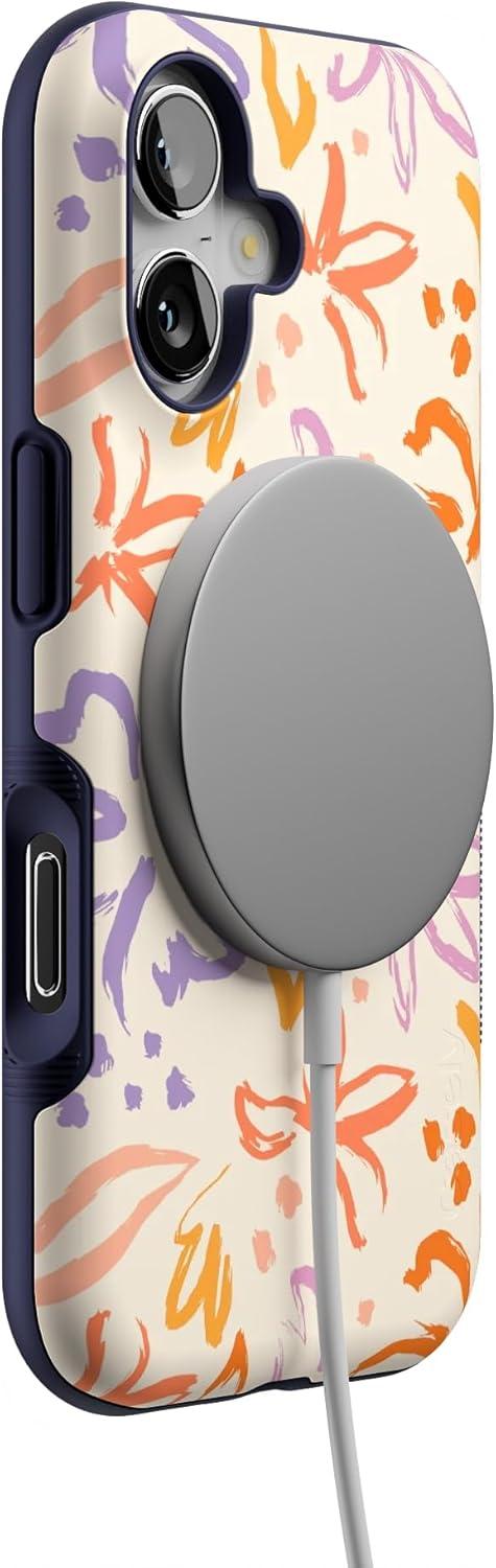 imageCasely iPhone 17 Case Into The Wild White Snow Leopard Bold Protective Design Compatible with MagSafeHibiscus Blooms Hawaiian Floral