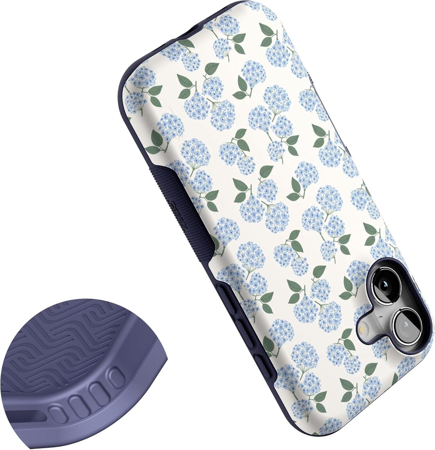 imageCasely iPhone 17 Case Into The Wild White Snow Leopard Bold Protective Design Compatible with MagSafeNantucket Cottage Blue Hydrangea