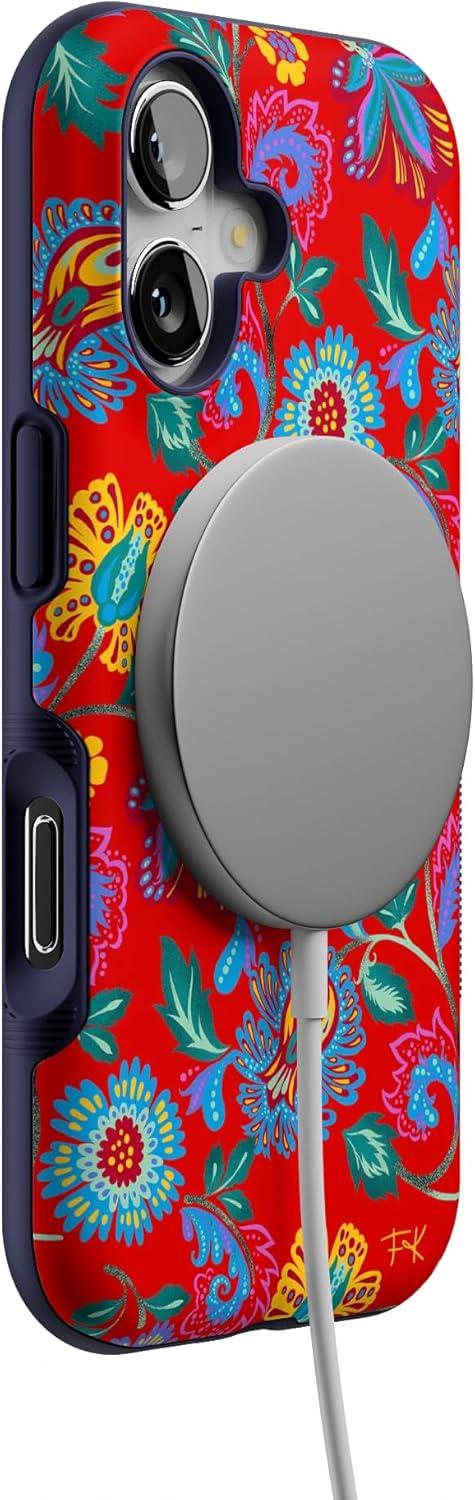 imageCasely iPhone 17 Case Into The Wild White Snow Leopard Bold Protective Design Compatible with MagSafePainted Flowers Frida Kahlo Floral