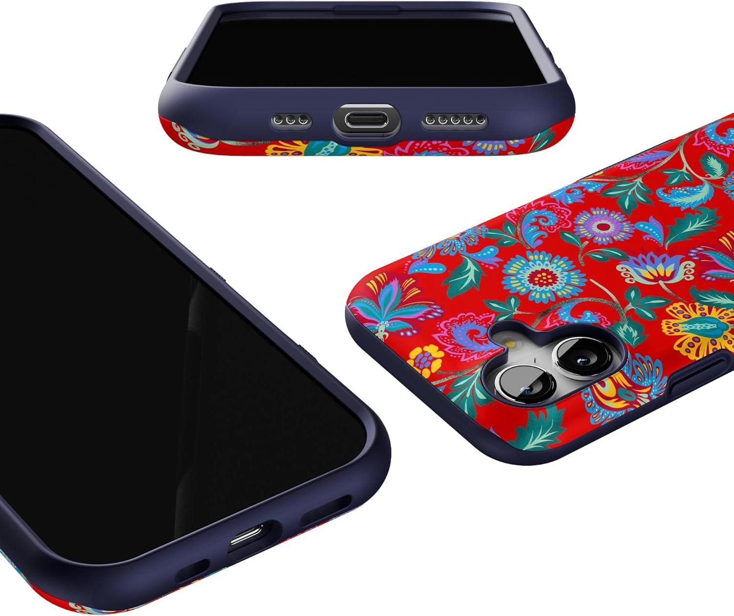 imageCasely iPhone 17 Case Into The Wild White Snow Leopard Bold Protective Design Compatible with MagSafePainted Flowers Frida Kahlo Floral