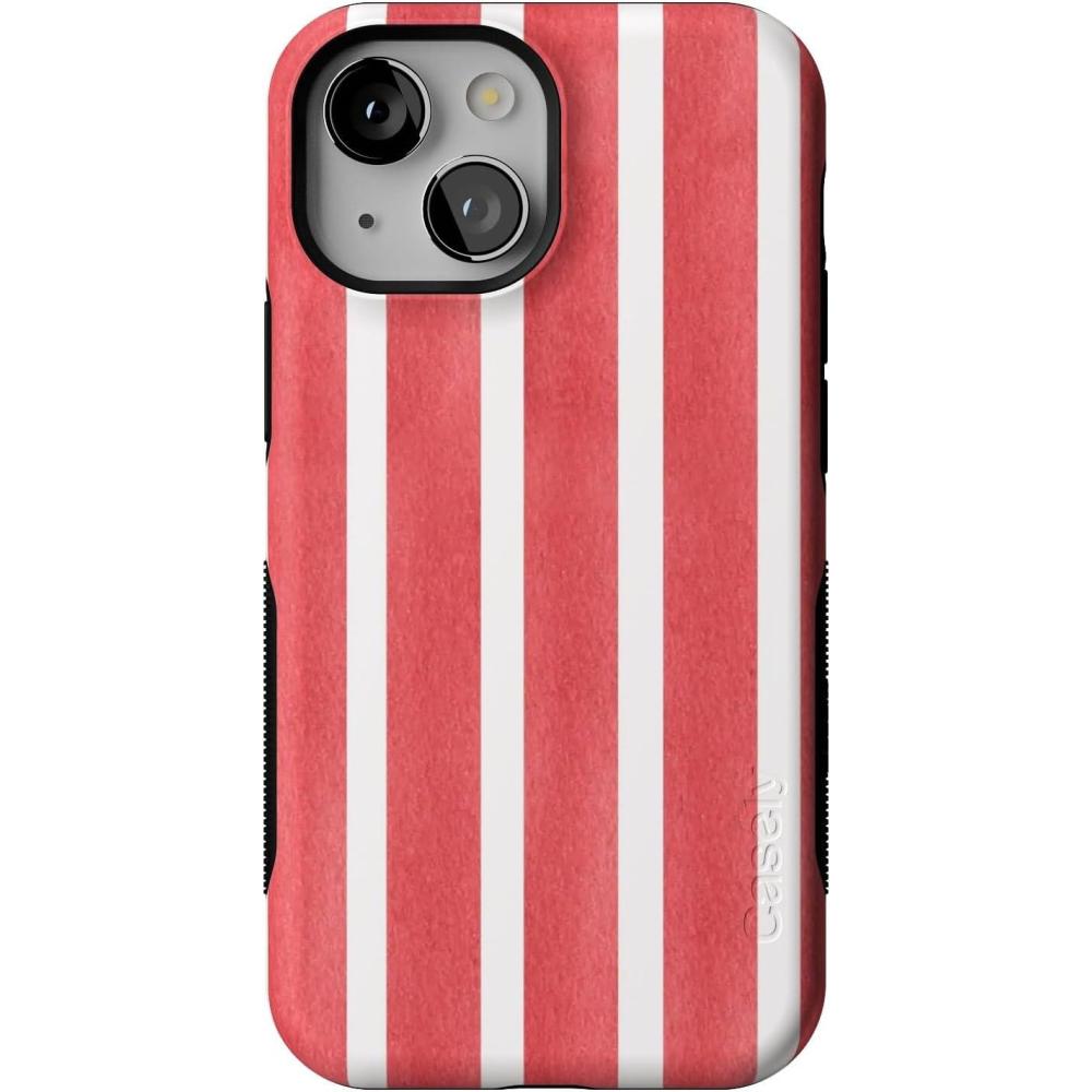 imageCasely iPhone 13 Mini Case  Pura Vida  Oasis  Bold Protective Design  Compatible with MagSafeEast Coast Summer  Red Stripes