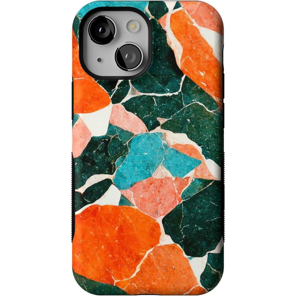 imageCasely iPhone 13 Mini Case  Pura Vida  Oasis  Bold Protective Design  Compatible with MagSafeOf Quartz  Sculpted Marble