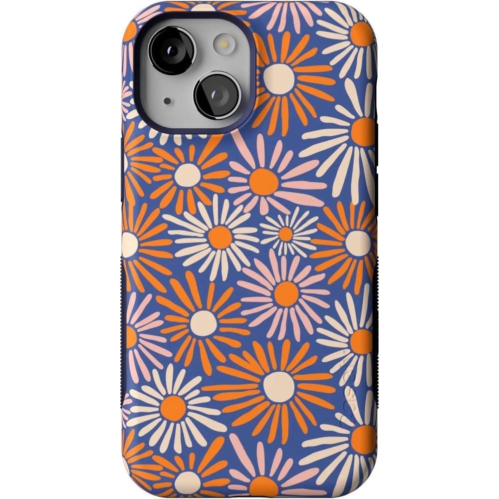 imageCasely iPhone 13 Mini Case  Pura Vida  Oasis  Bold Protective Design  Compatible with MagSafeSpring Forward  Daisy Floral