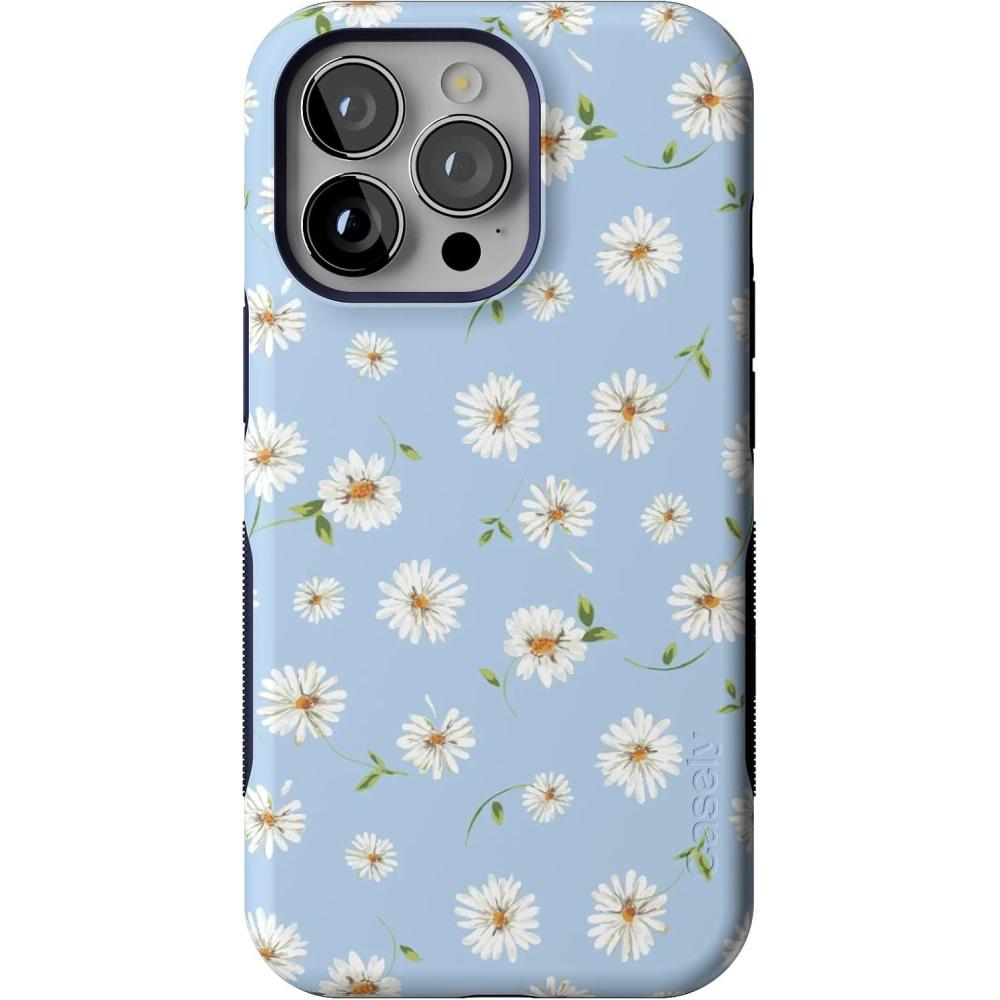 imageCasely iPhone 13 Pro Case  Into The Wild  Black Leopard  Bold Protective Design  MagSafe Compatible DesignDaisy Daydream  Baby Blue Floral
