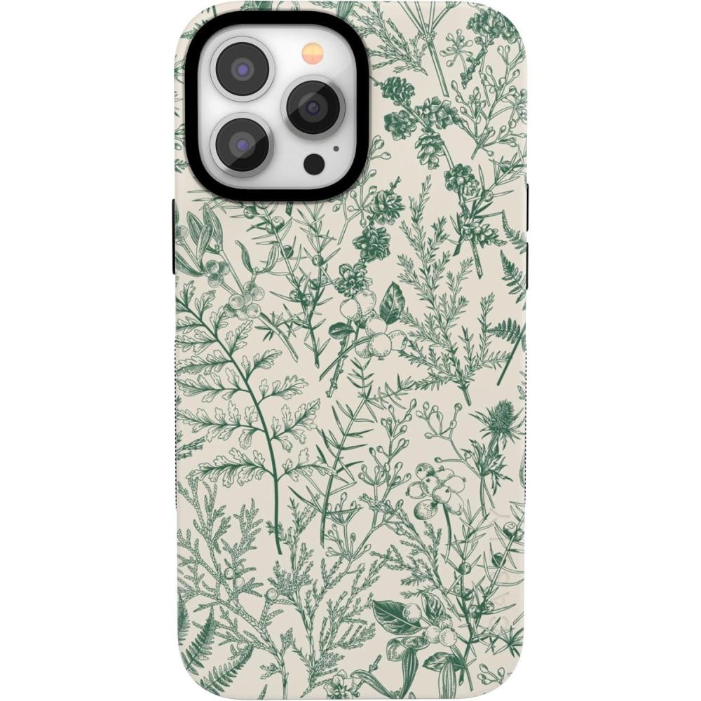 imageCasely iPhone 13 Pro Case  Sage Garden  Green Floral  Bold Protective Design  Compatible with MagSafeSage Garden  Green Floral