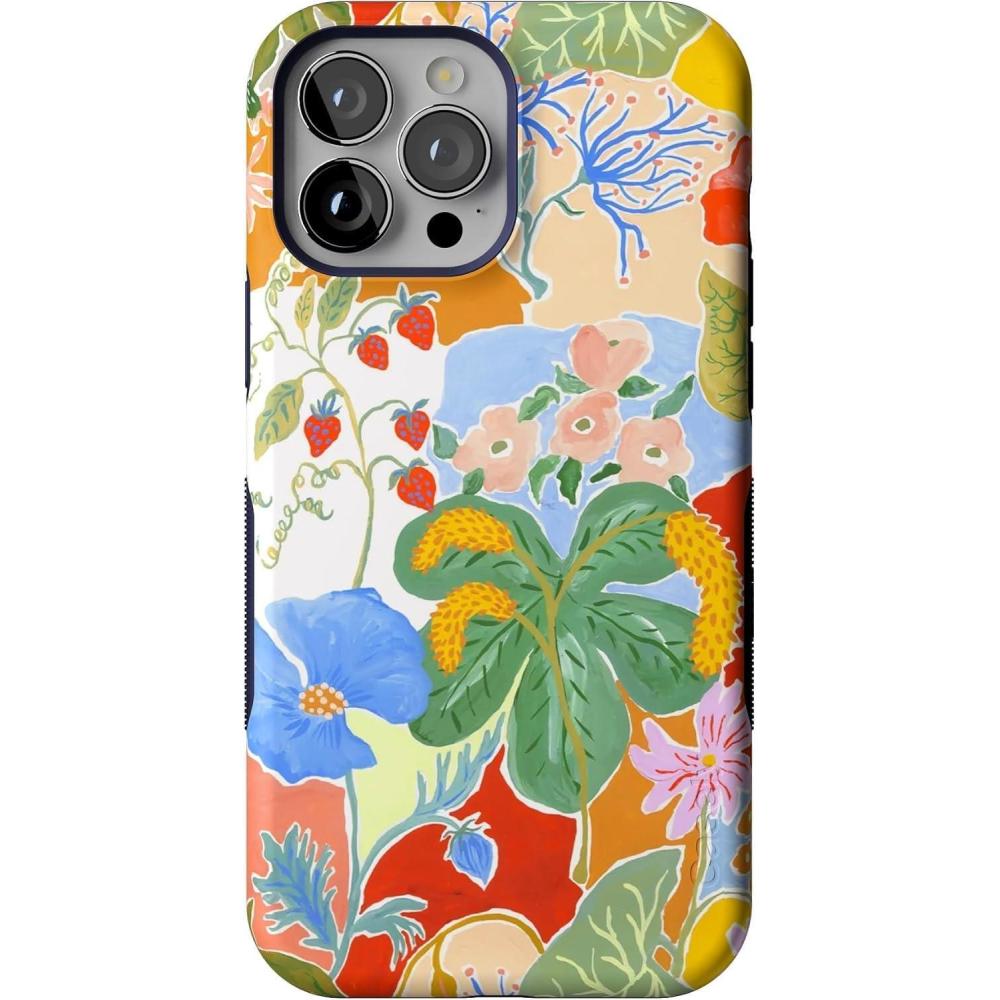 imageCasely iPhone 13 Pro Max Case  Falling for You  Plum Floral  Bold Protective Design  Compatible with MagSafeBotanical Blooms  Floral Patchwork