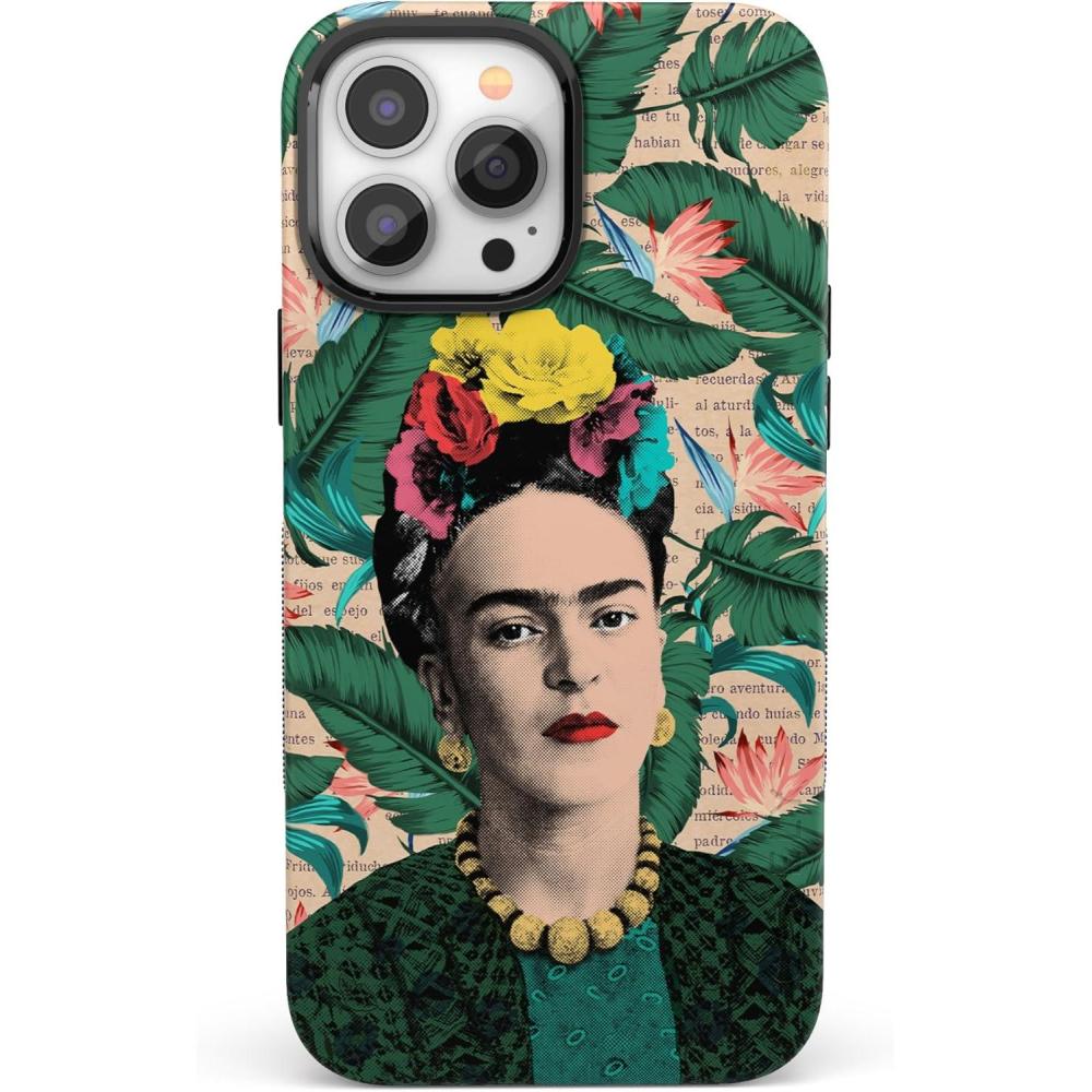 imageCasely iPhone 13 Pro Max Case  Falling for You  Plum Floral  Bold Protective Design  Compatible with MagSafeFrida Kahlo  Find Your Muse  Portrait Floral