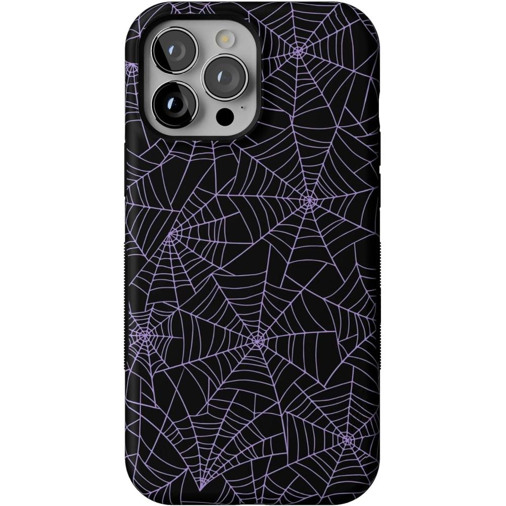 imageCasely iPhone 13 Pro Max Case  Falling for You  Plum Floral  Bold Protective Design  Compatible with MagSafeMidnight Web  Spider Web