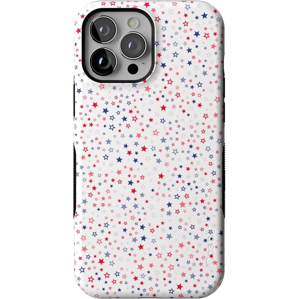 imageCasely iPhone 13 Pro Max Case  Falling for You  Plum Floral  Bold Protective Design  Compatible with MagSafeSeeing Stars  Red  White  Blue