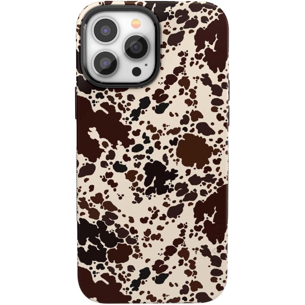 imageCasely iPhone 13 Pro Max Case  Poppy Meadows  Pastel Floral  Bold Protective Design  Compatible with MagSafeCowgirl Envy  Cow Print