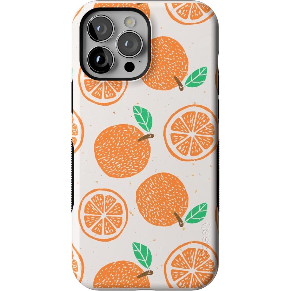 imageCasely iPhone 13 Pro Max Case  Poppy Meadows  Pastel Floral  Bold Protective Design  Compatible with MagSafeMain Squeeze  Orange Stamped