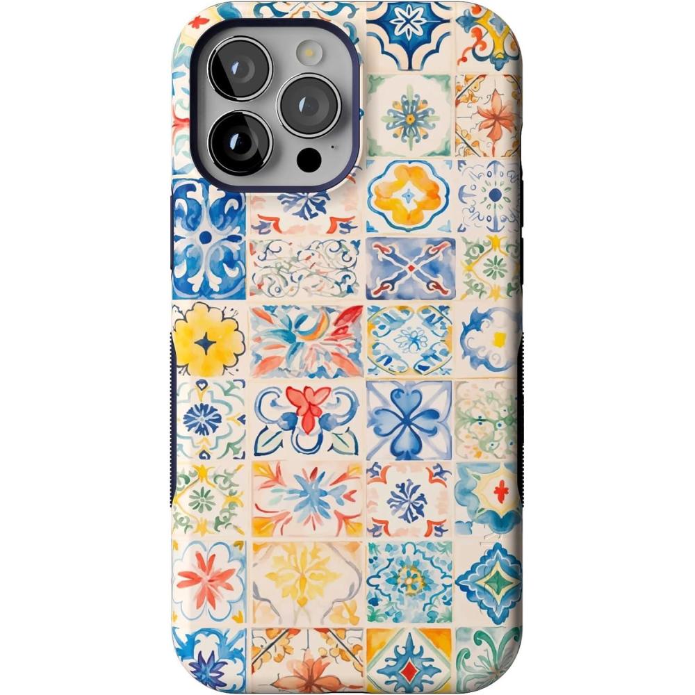 imageCasely iPhone 13 Pro Max Case  Poppy Meadows  Pastel Floral  Bold Protective Design  Compatible with MagSafeTuscan Tiles  Dolce Vita