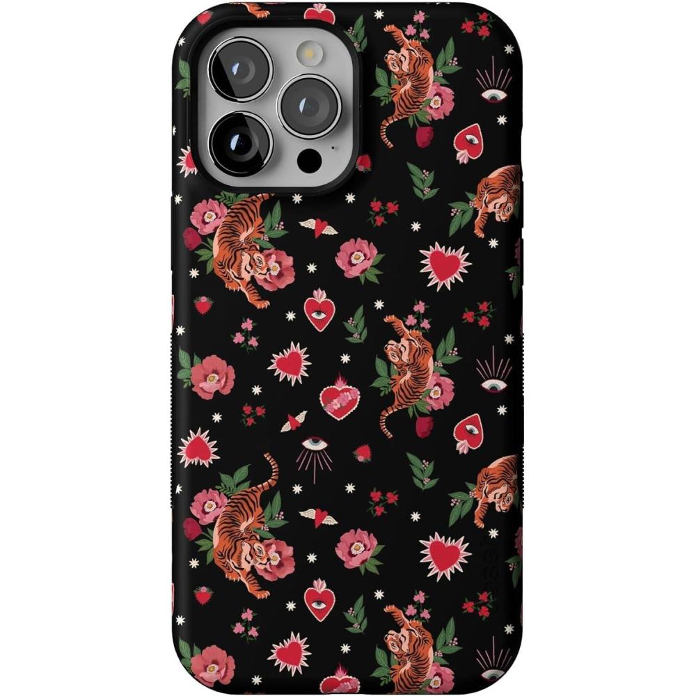 imageCasely iPhone 13 Pro Max Case  Poppy Meadows  Pastel Floral  Bold Protective Design  Compatible with MagSafeWild at Heart  Tiger