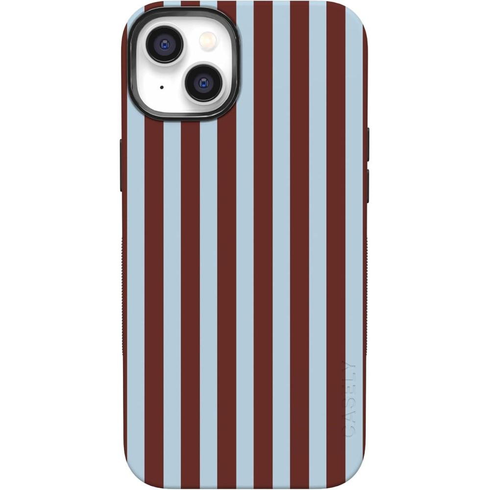 imageCasely iPhone 14 Plus Case  Coquette Girlie  Pastel Bows  Bold Protective Design  Compatible with MagSafeSunday in Brooklyn  Chocolate Stripes