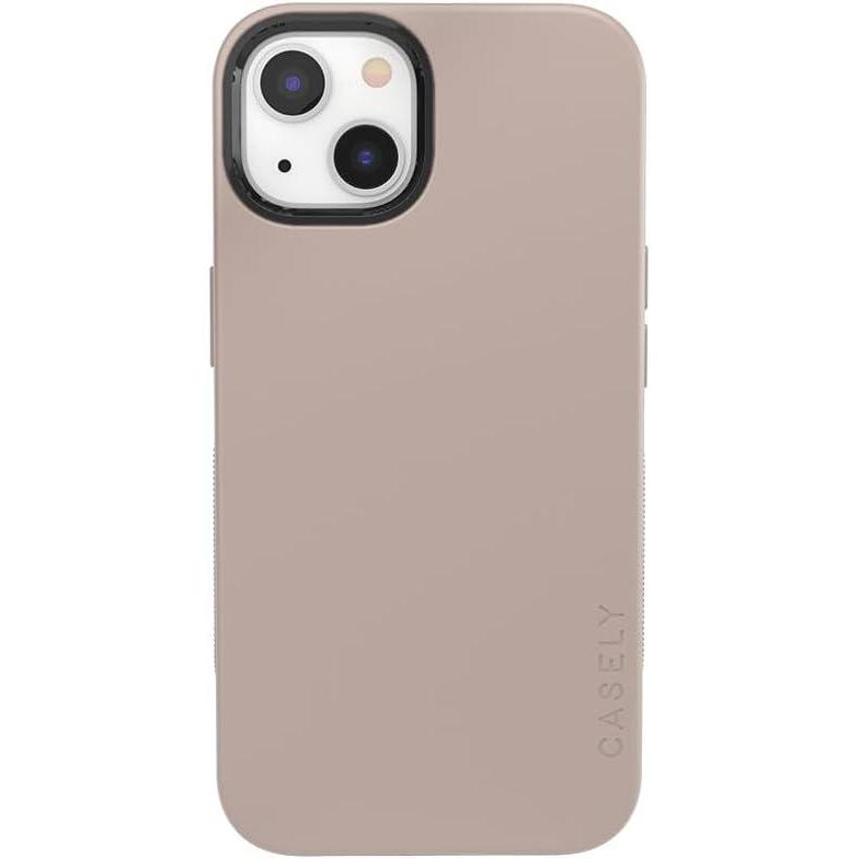 imageCasely iPhone 14 Plus Case  Coquette Girlie  Pastel Bows  Bold Protective Design  Compatible with MagSafeTaupe on Nude