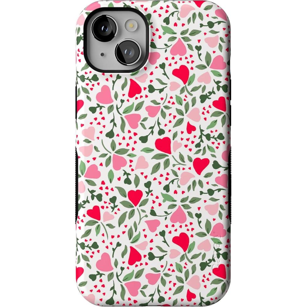 imageCasely iPhone 14 Plus Case  Coquette Girlie  Pastel Bows  Bold Protective Design  Compatible with MagSafeVines of Love  Floral Heart
