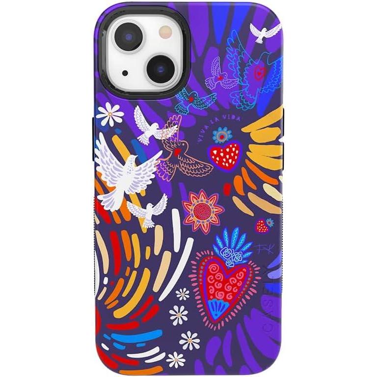 imageCasely iPhone 14 Plus Case  Opposites Attract  Day amp Night Mountains  Bold Protective Design  Compatible with MagSafe01 Frida Kahlo  Viva La Vida  Floral Collage