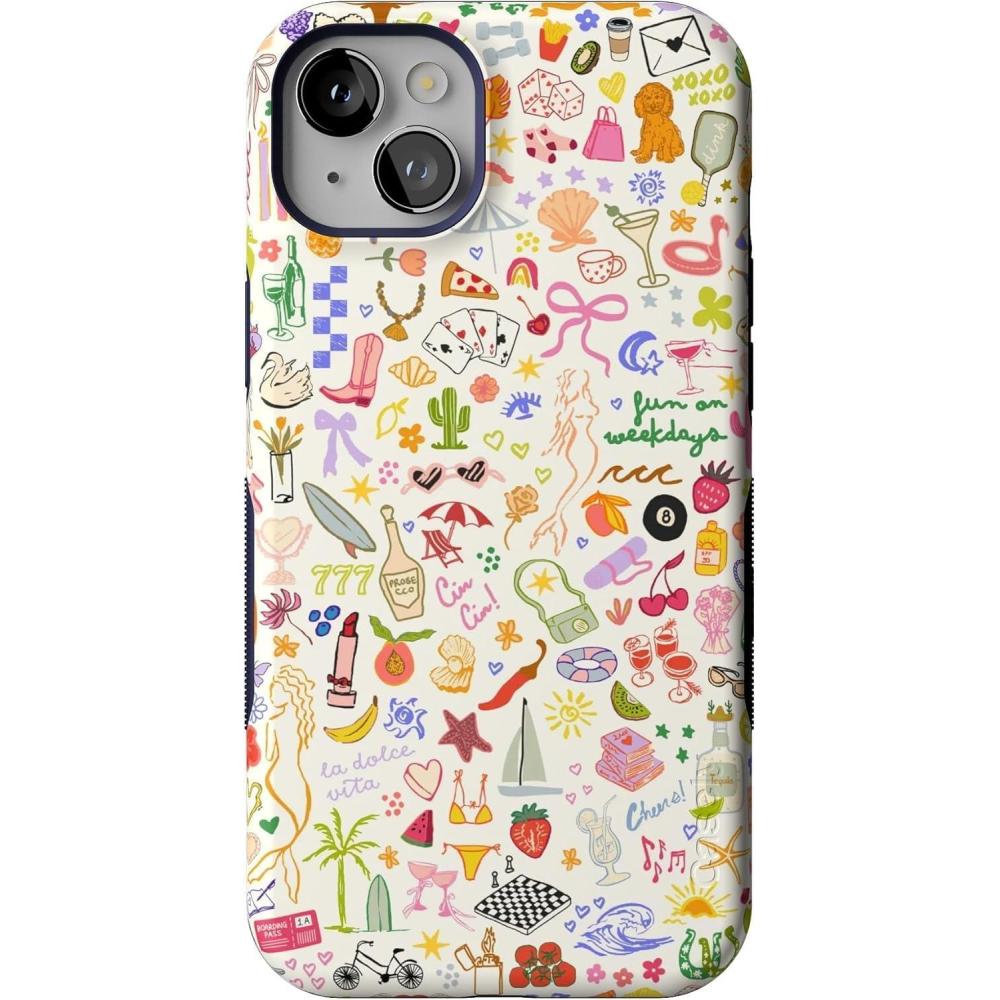 imageCasely iPhone 14 Plus Case  Opposites Attract  Day amp Night Mountains  Bold Protective Design  Compatible with MagSafeAll the Fun Things  Fun on Weekdays