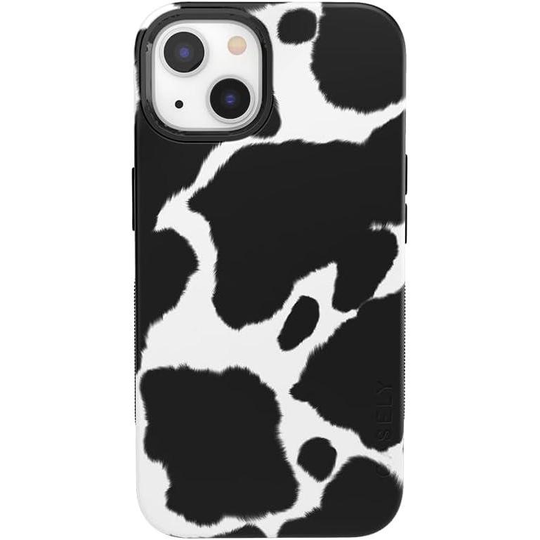 imageCasely iPhone 14 Plus Case  Opposites Attract  Day amp Night Mountains  Bold Protective Design  Compatible with MagSafeCurrent MOOd  Cow Print