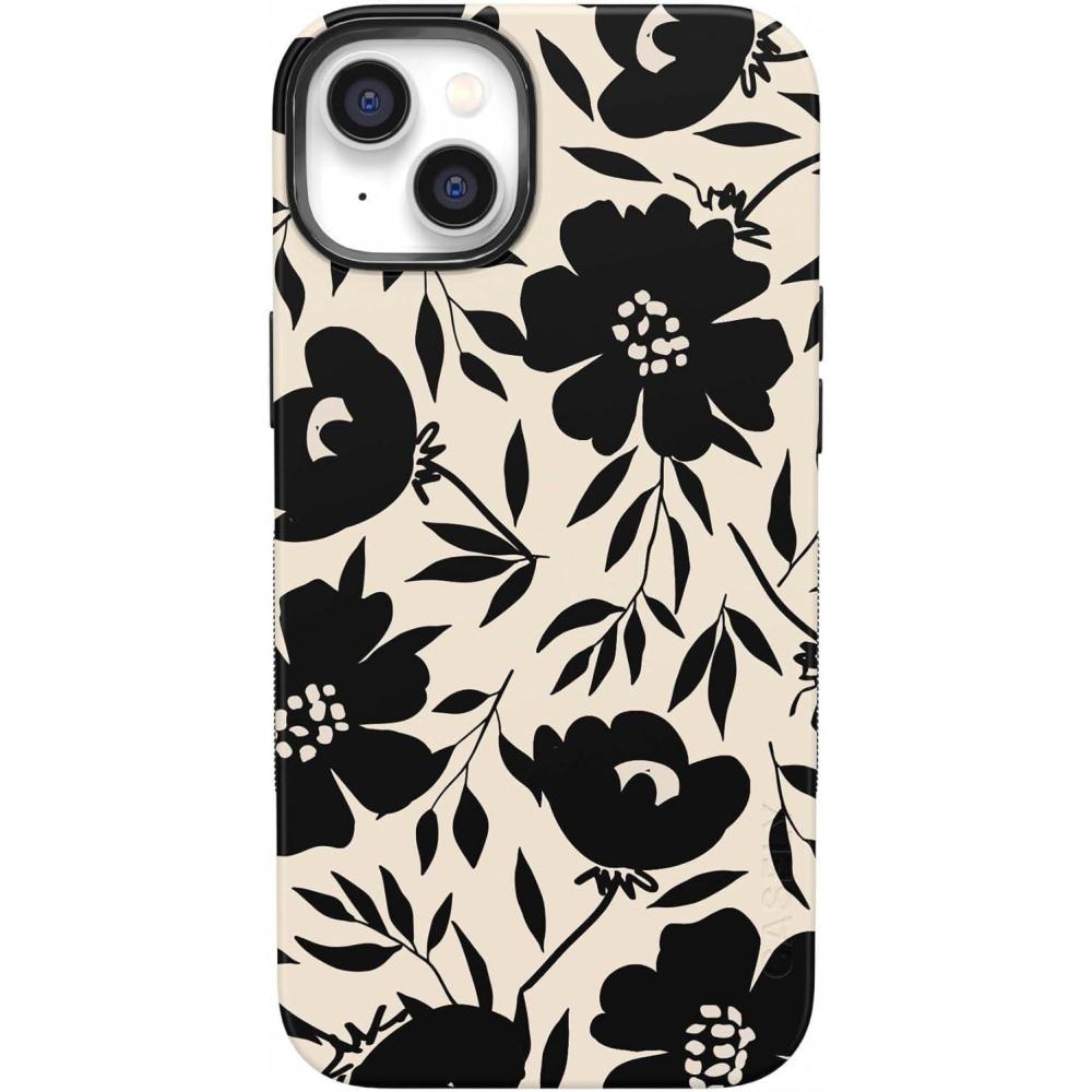 imageCasely iPhone 14 Plus Case  Opposites Attract  Day amp Night Mountains  Bold Protective Design  Compatible with MagSafeDark Fantasy  Contrast Floral